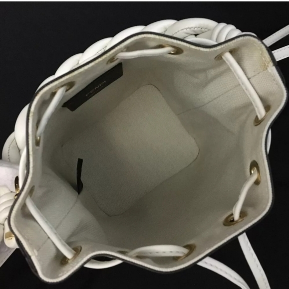 FENDI MON TRESOR Canvas Leather 2WAY Shoulder Bag White - Picture 8 of 10